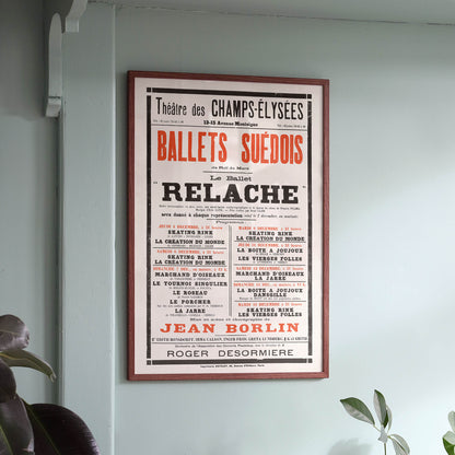 Affiche : Relâche, Ballet d'Erik Satie et Francis Picabia