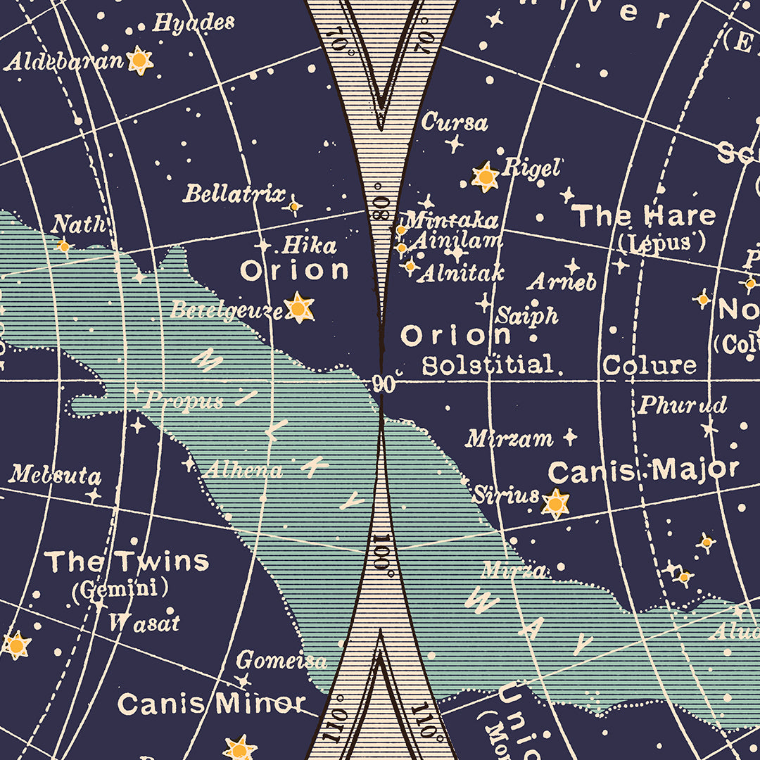 Affiche : Celestial Charts (Bleu Marine)