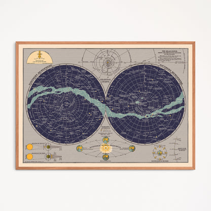 Affiche : Celestial Charts (Bleu Marine)